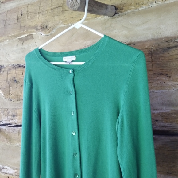Charter Club Green Crewneck Cardigan Size MP - Picture 2 of 4